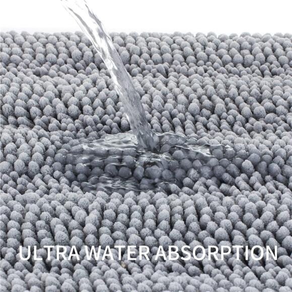 Bath Mats for Bathroom,Thick Soft Chenille Floor Mats Non Slip Shower Mats - Picture 2 of 7